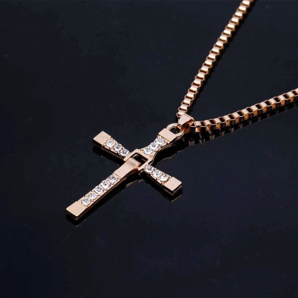 Silver Men's Cross Necklace - Picture 6 of 8